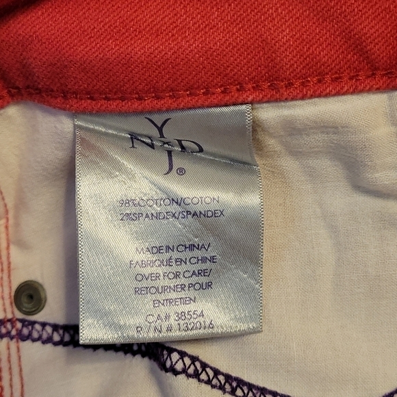 3/$30 VTG NYDJ Red Denim Midrise Ankle Holiday Jeans 34 x 28 Size 10 - Picture 6 of 10